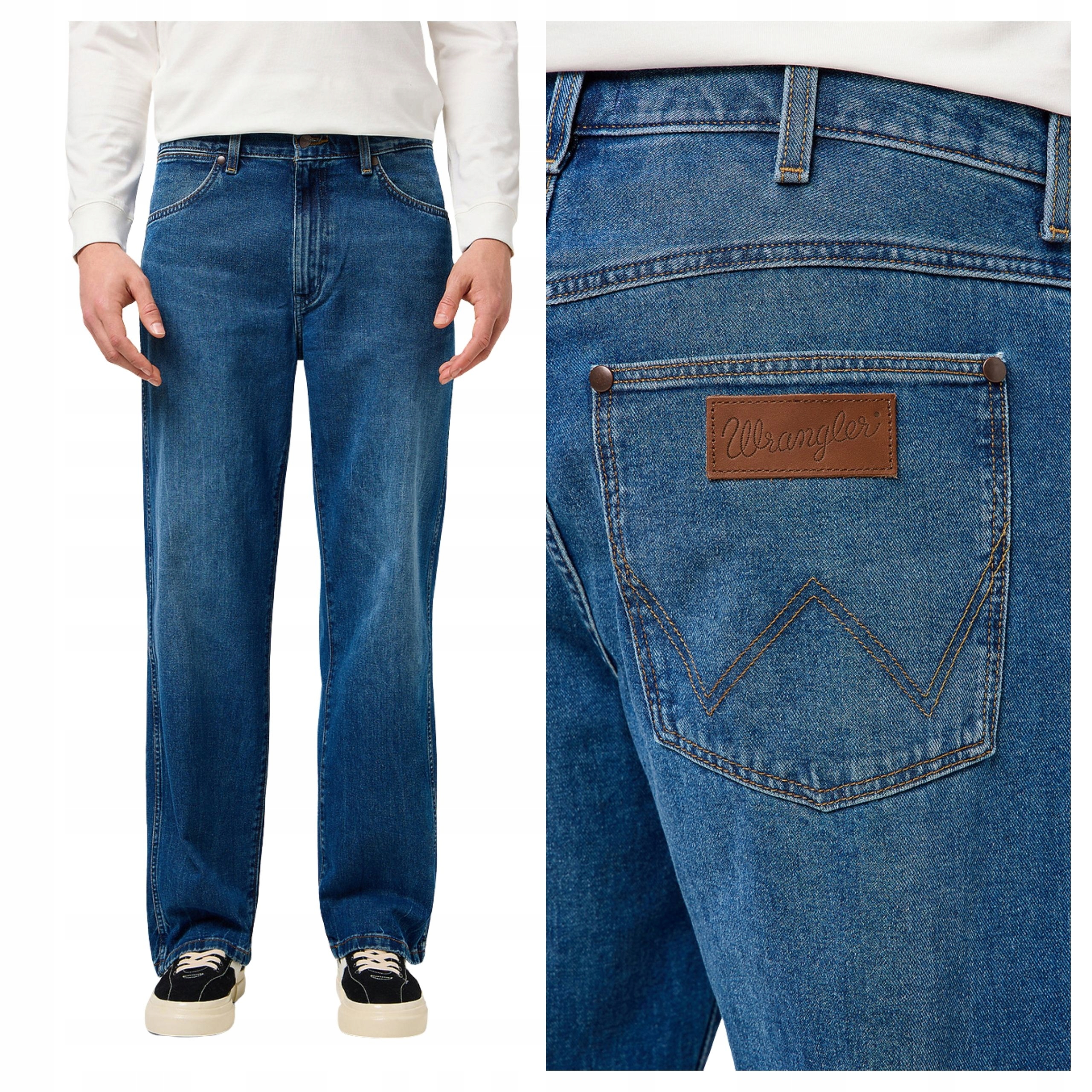 Pánské džíny Wrangler Loose Straight Retro Blue Klasické Pohodlné W34 L32
