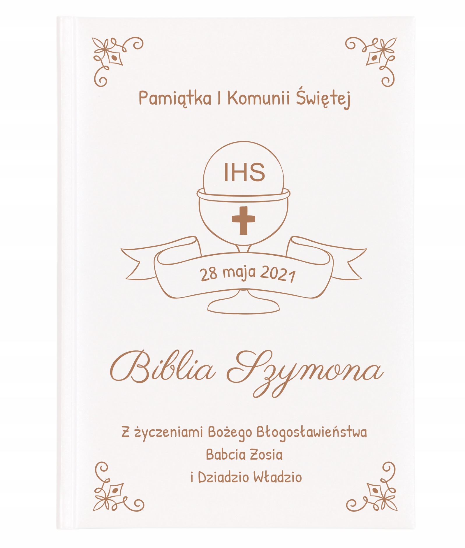 

Biblia dla dzieci Chrzest Komunia Komunię Grawer