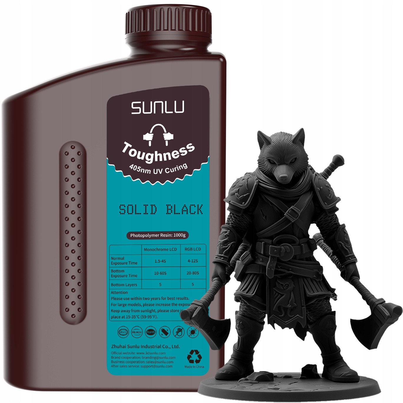 Żywica Uv Sunlu Toughness Black Czarna 1kg 1l Do Drukarki 3D Odporna