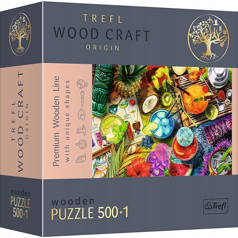

Trefl, Puzzle drewniane 500+1: Kolorowe koktajle