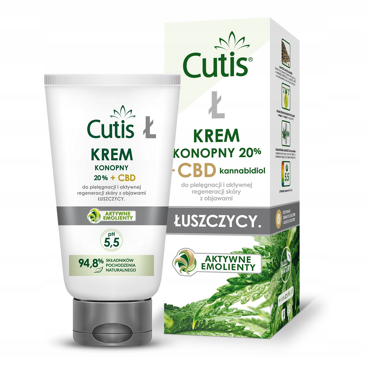 

Cutis Ł Krem Konopny 20% Z Cbd Na Łuszczycę 120 ml
