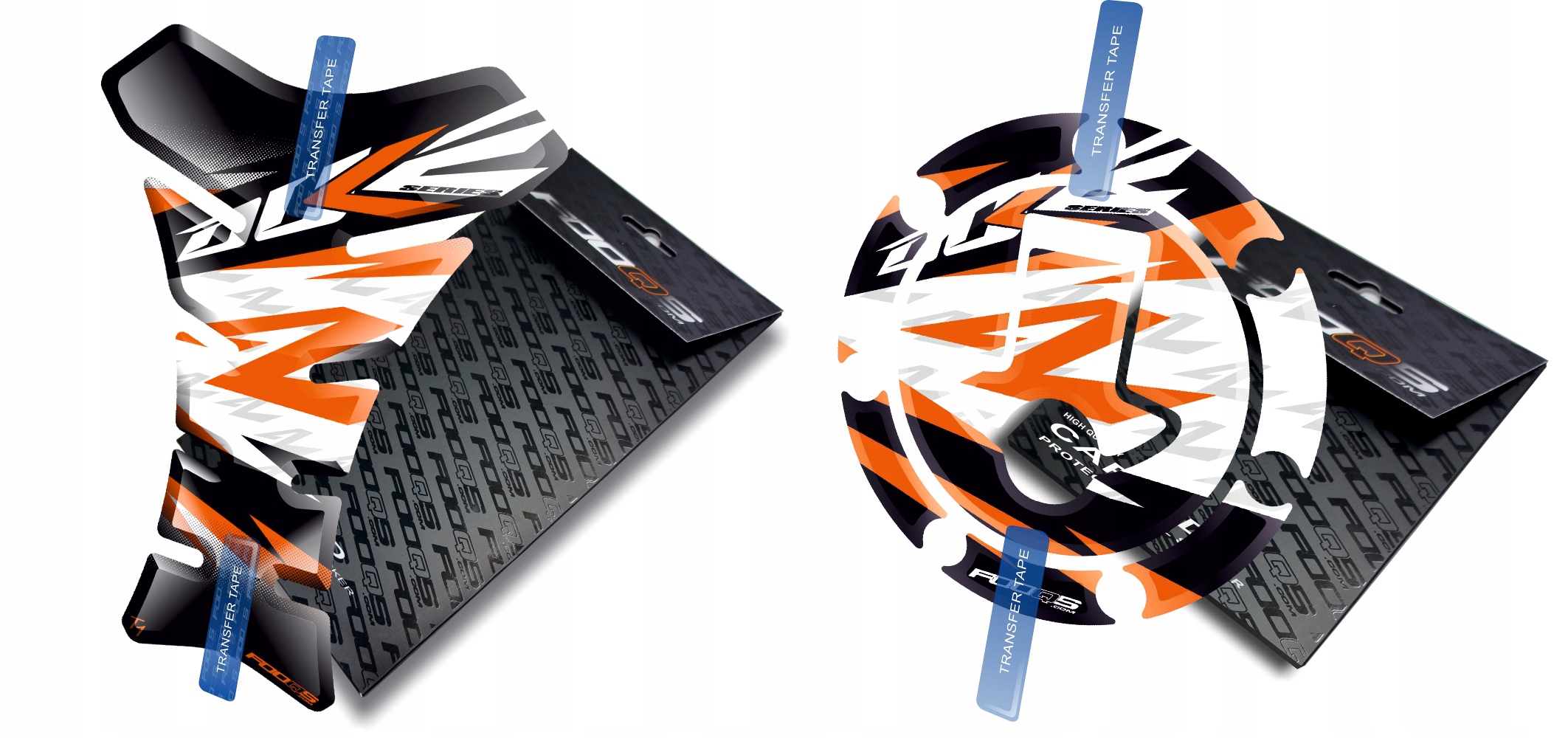 Tank-pad Cap-pad od firmy Fooqs pro Ktm Duke 125 250 390 600 Bílý Oranžový
