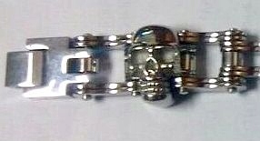 Řetěz s Lebkou motocyklová branka ocel 22 cm skull steel bracelet