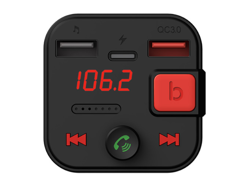 Transmiter Bluetooth 5.3 ładowarka USB QC SAVIO TR15 ODBIORNIK AUDIO FM MP3 Zasilanie gniazdo zapalniczki samochodowej 12V