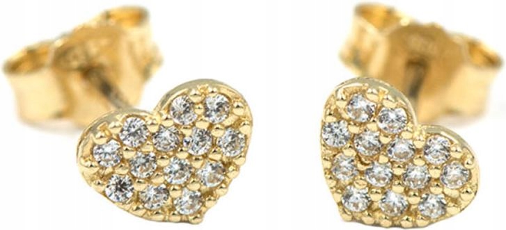 Zlaté náušnice 585, jemná srdíčka na tyči, elegantní jako dárek 14k