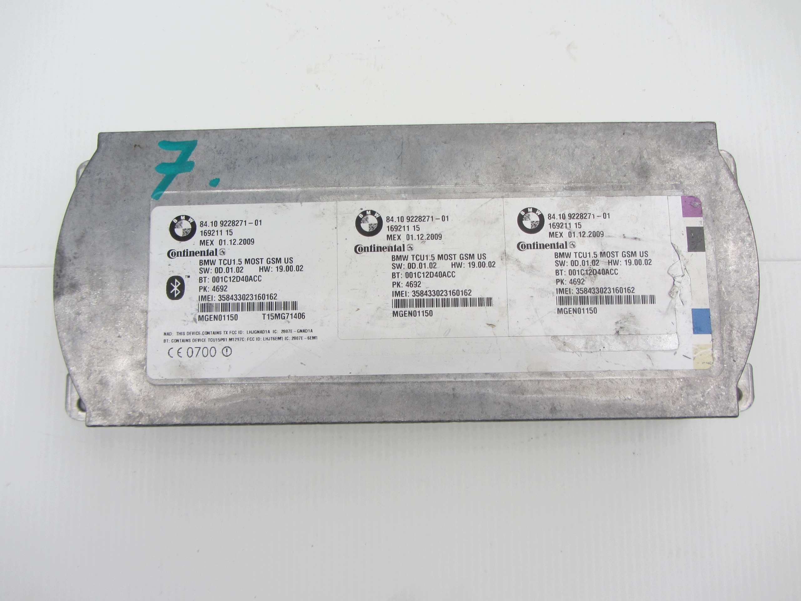 BMW 7 F01 F02 GSM module TELEMATIC BLUETOOTH 9228271 control unit 84109228271