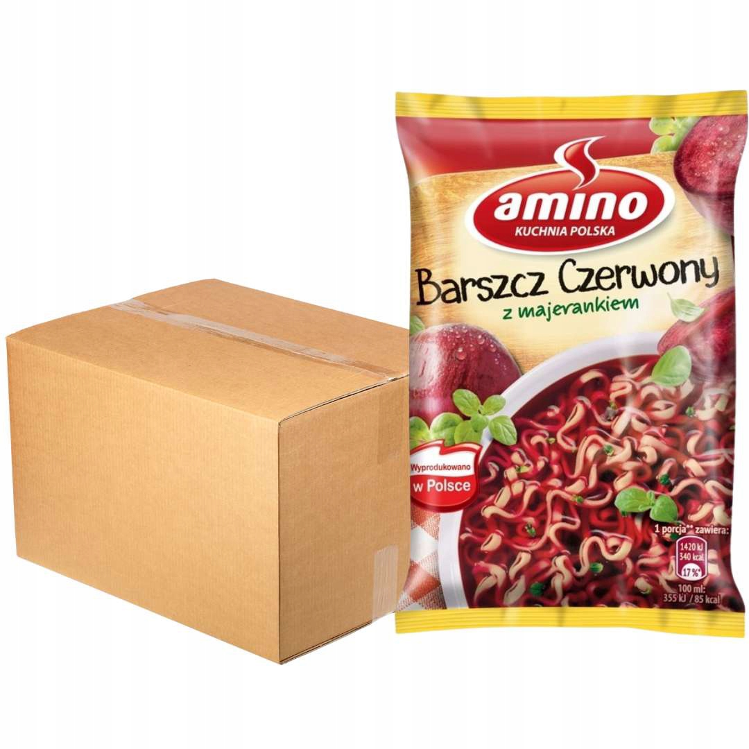 Amino Instantní polévka boršč červený s majoránkou 66 g x 22 kusů