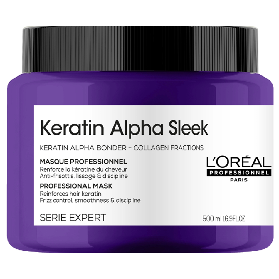 Vyhlazující Maska Na Vlasy S Leskem Loreal Keratin Alpha Sleek 500 ML