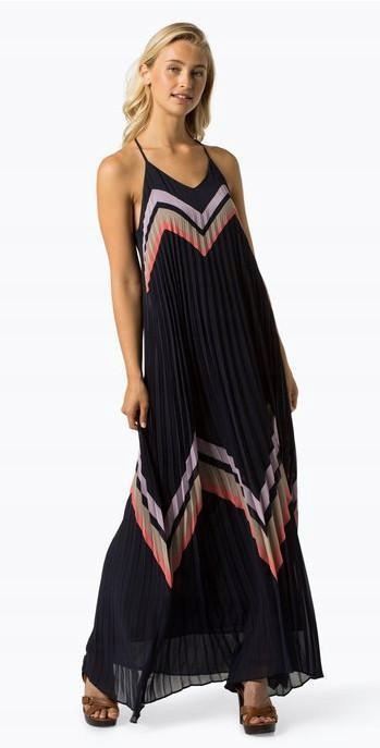 YAS CZARNA PLISOWANA SUKIENKA LETNIA MAXI XS