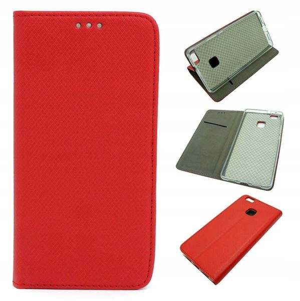 

Etui Magnet Na Bok do Huawei P9 Lite czerw+ Szkło