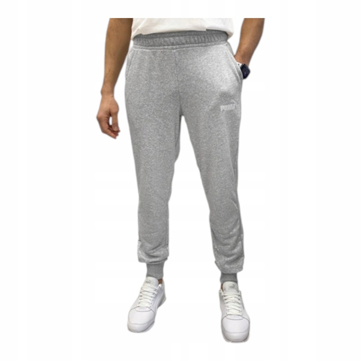 Puma Spodnie Dresowe Męskie Ess Logo Pants Szare r.XL