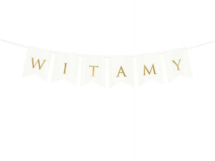 

Baner Weselny Witamy biały na Ślub 80cm 1szt