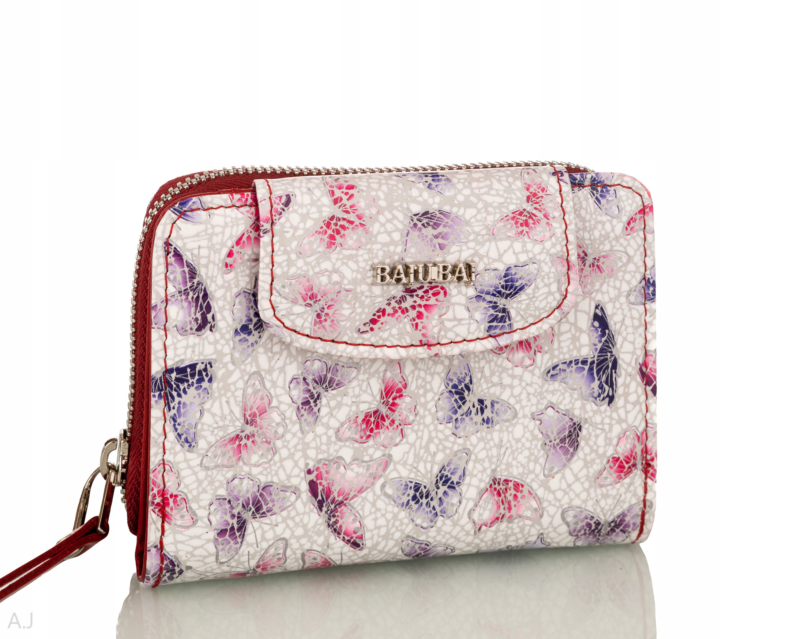 Dámská peněženka z přírodní kůže s velkými barevnými vzory, elegantní, módní