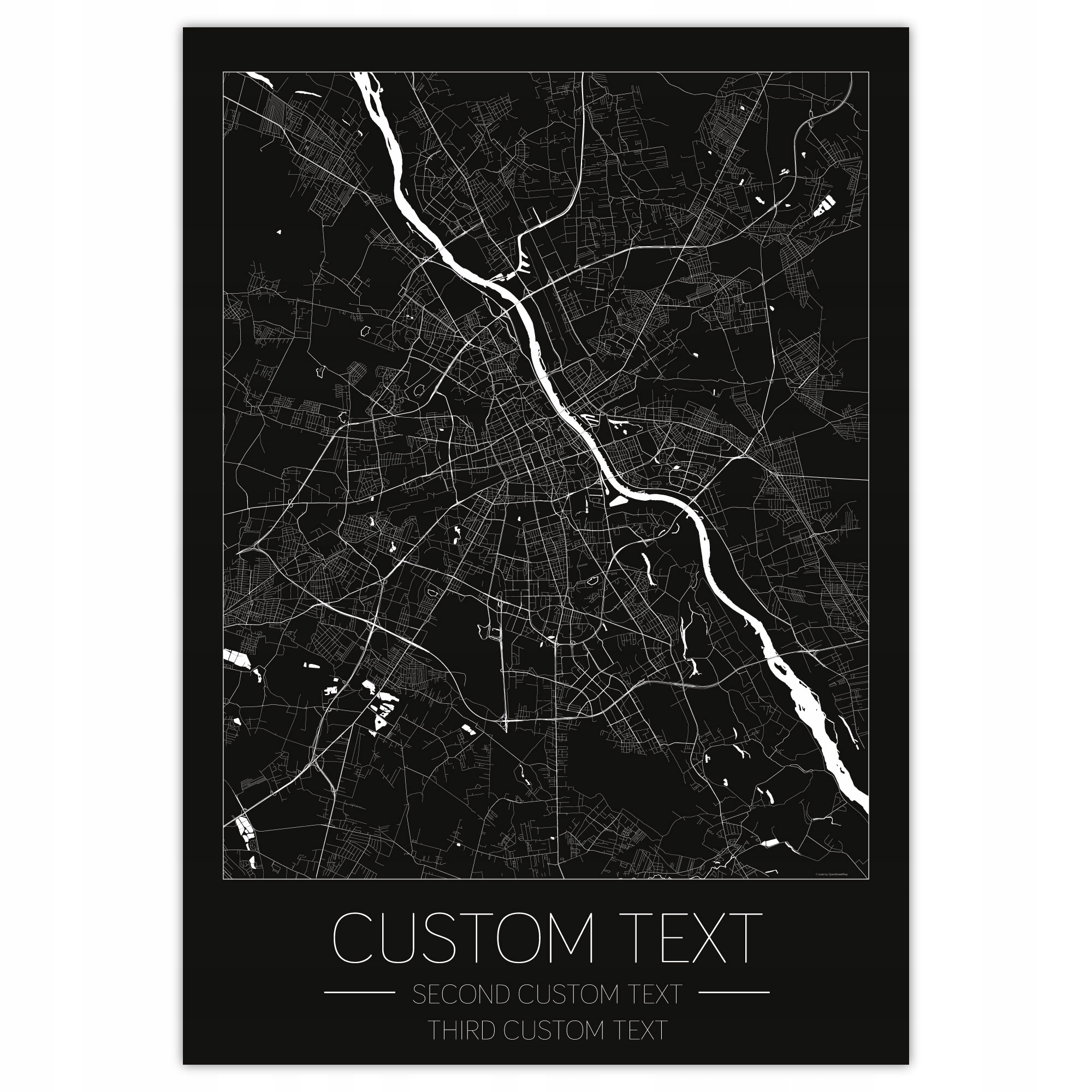 

Mapa Miasta Warszawa Personalizowany Obraz 70x100