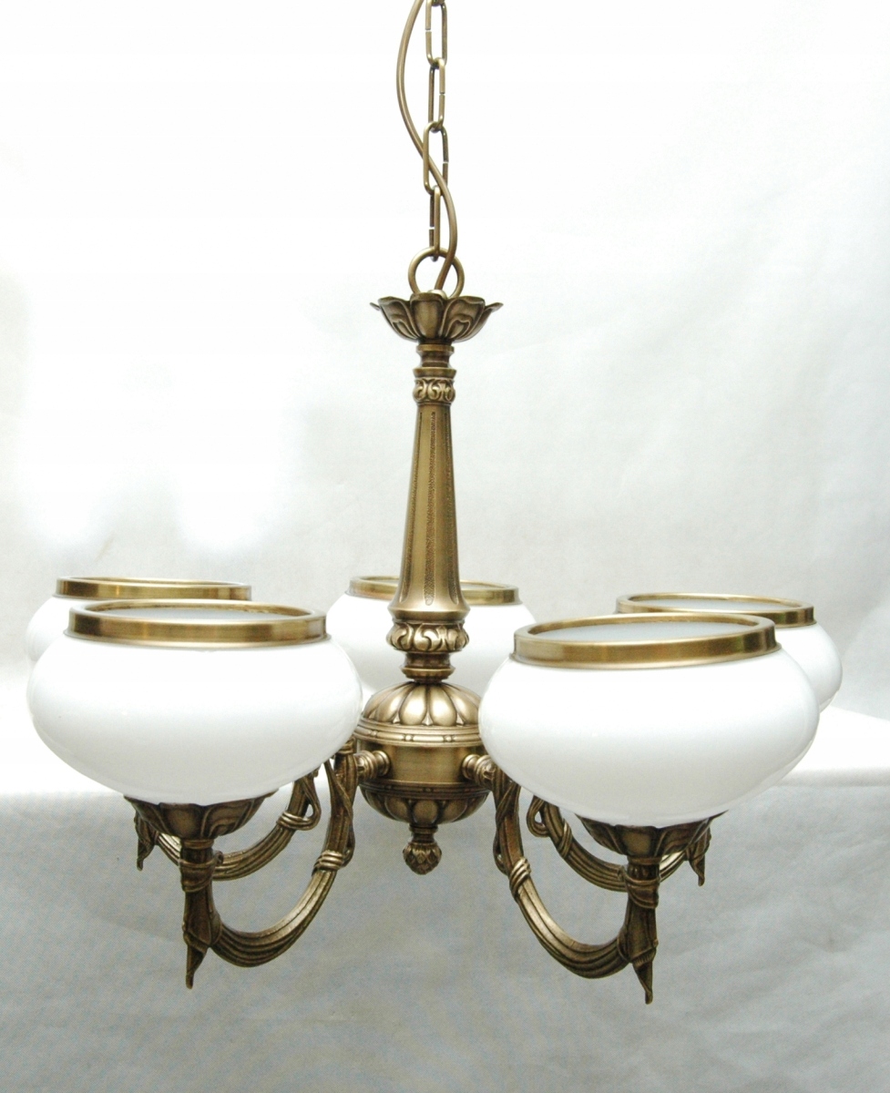 Mosadzný luster, závesná mosadzná lampa