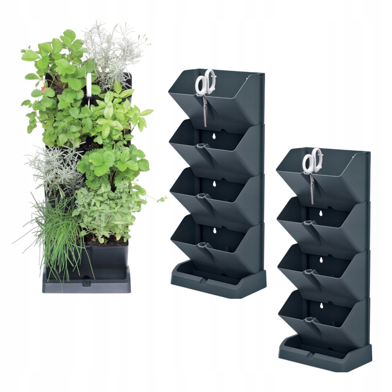 2xOGRÓD Wertykalny Ziołownik Zielnik Na Balkon 47,5x19,5CM Kwietnik Wiszący