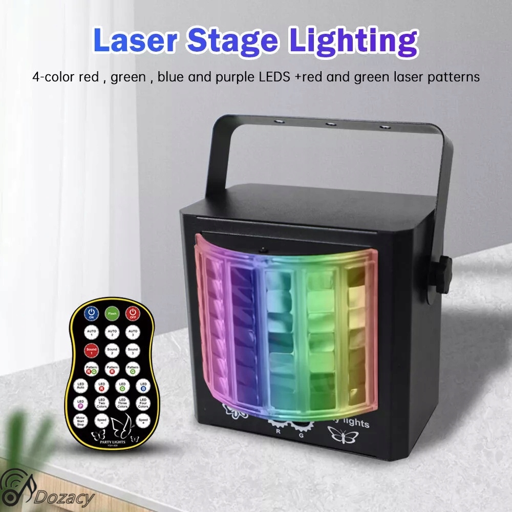 ŚWIATŁO LASEROWE LED KOLOROWE OBROTOWE ŚWIATŁA ŚWIATŁA IMPREZOWE DLA DJ-ÓW Waga produktu z opakowaniem jednostkowym 1 kg