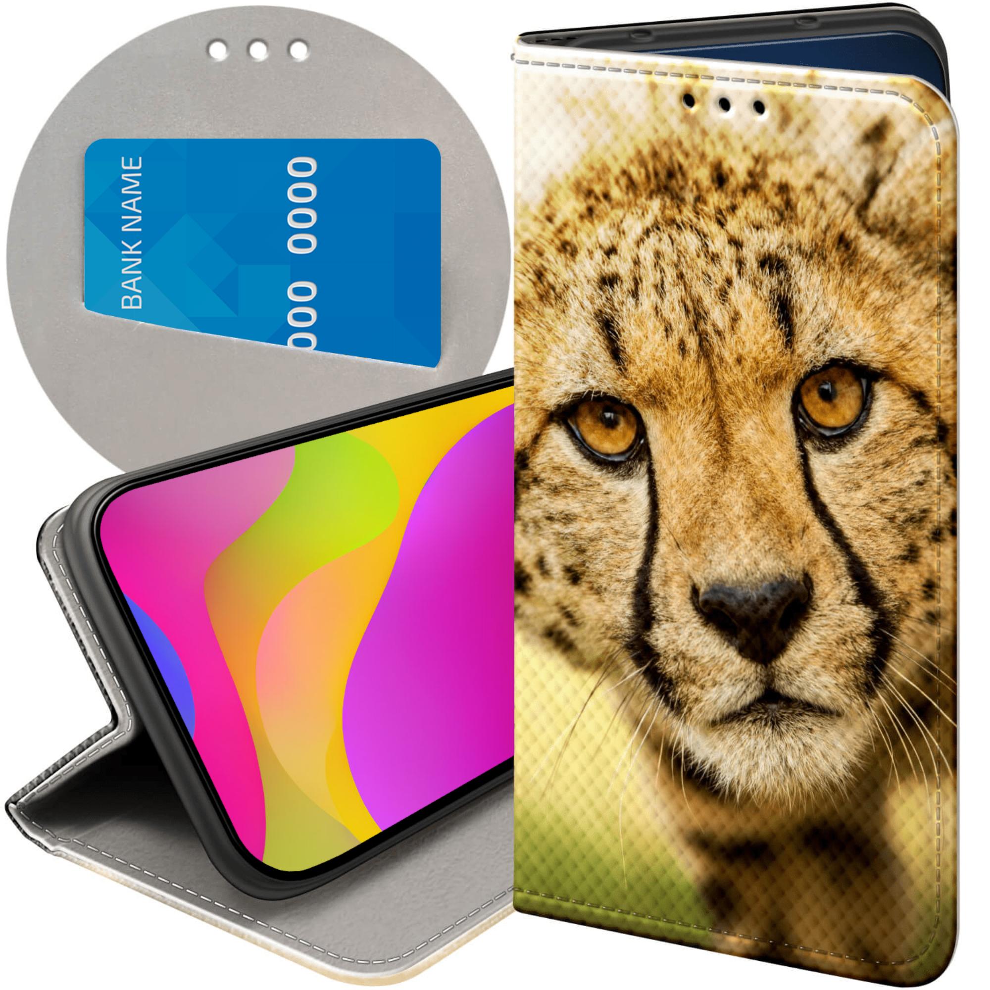 Etui Z Klapką Do Oppo A40 Gepard Cętki Panterka Futerał Pokrowiec