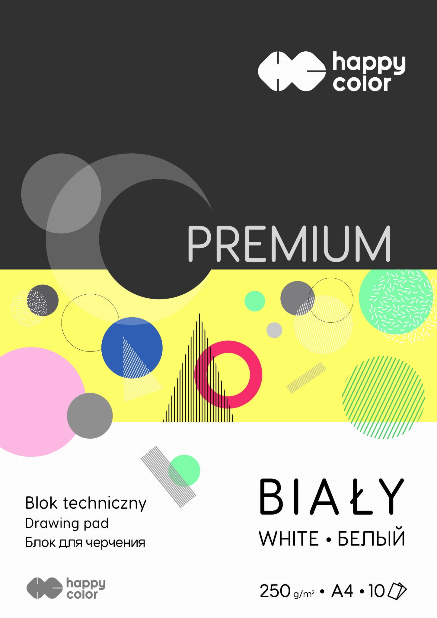 

Blok techniczny biały A4/250g Happy Color 10 ark.