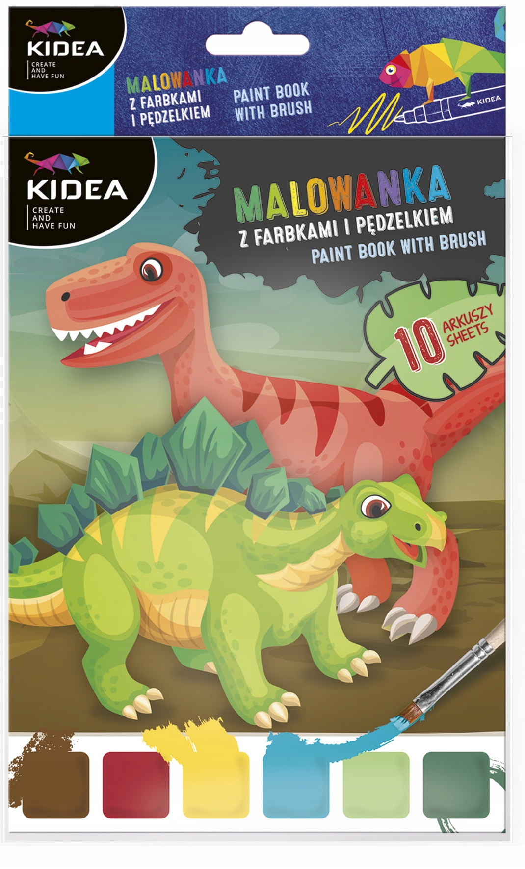 MALOWANKA Z FARBKAMI I PĘDZELKIEM DINOZAURY 1935