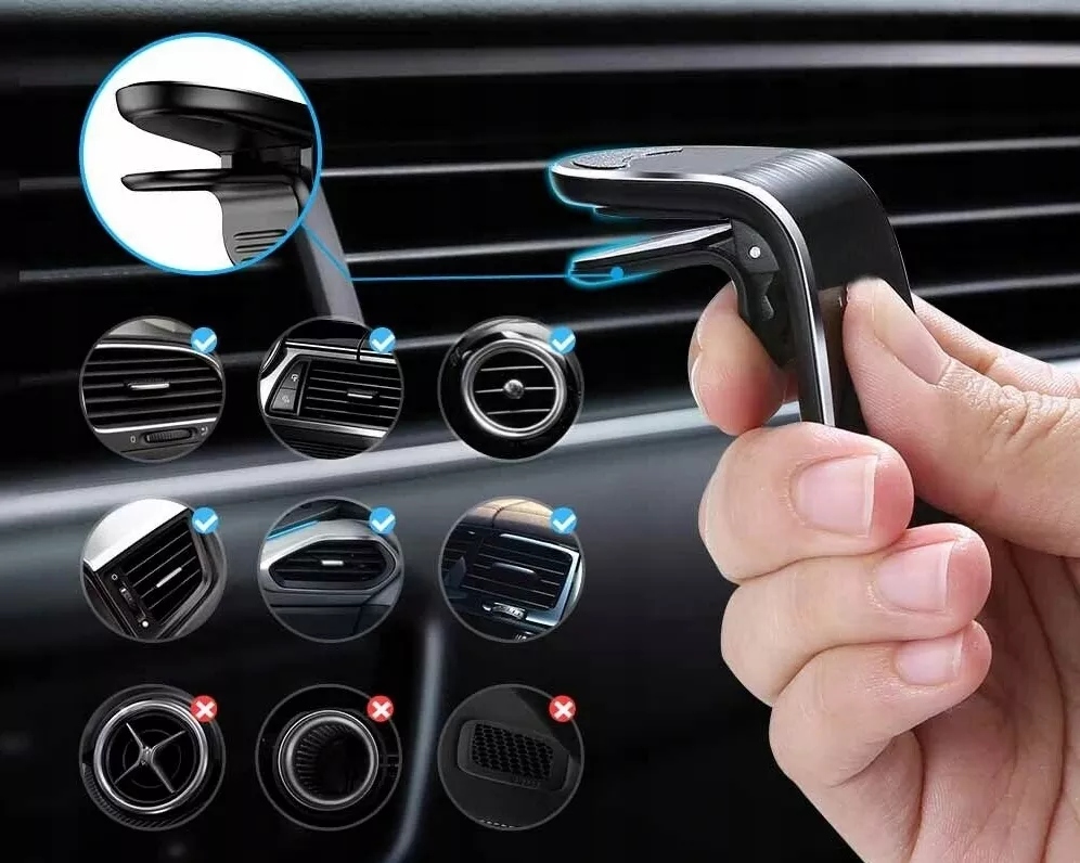 UCHWYT NA TELEFON NA KRATKĘ MAGNETYCZNY ABS + BLASZKA Stan opakowania oryginalne