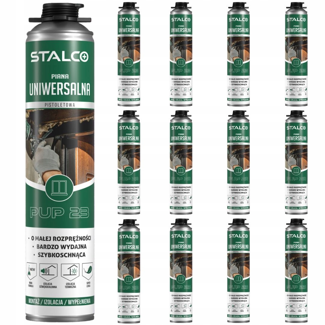 Multipack 12 x Stalco Pěna univerzální montážní pistolová pěna 750 ml