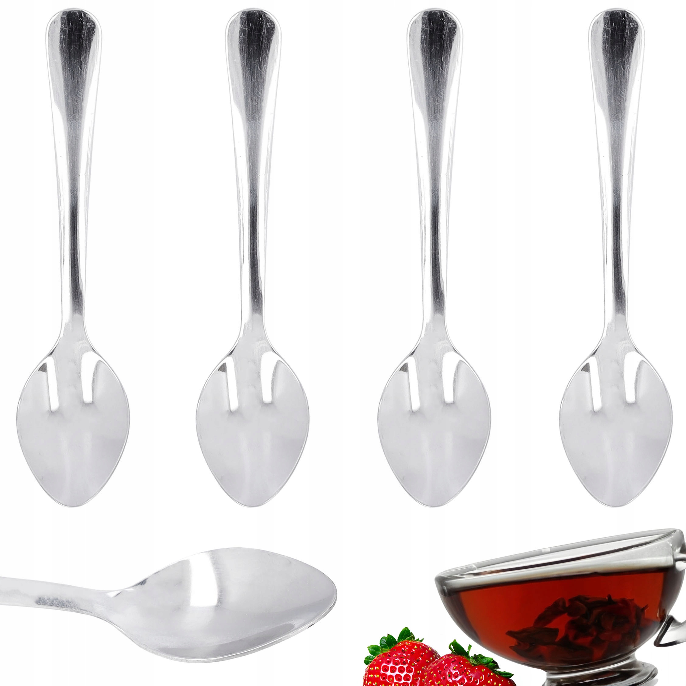 

Łyżeczki do herbaty kawy łyżeczka srebrne 4 sztuki