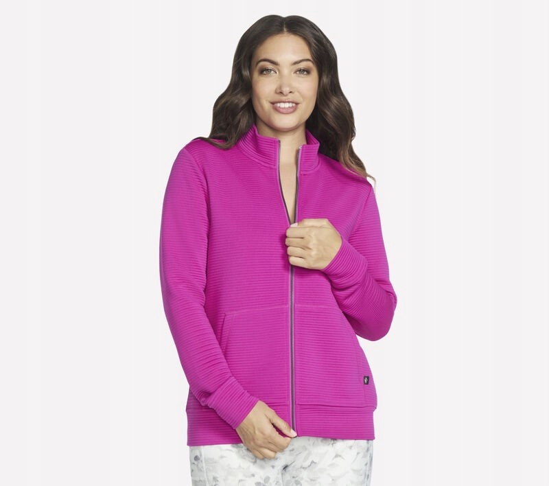 Mikina Skechers Go Walk Everywhere Full Zip Hoodless růžová W3JA261