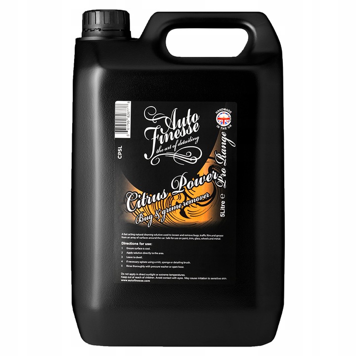 Auto Finesse Citrus Power Bug & Grim Remover 5L odstraňuje hmyz