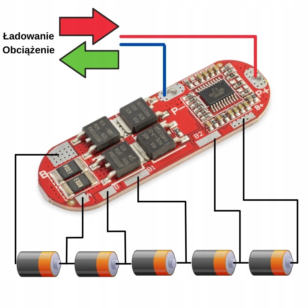 Ładowarka Li-Ion BMS 5S 25A Model BMS 5S 25A