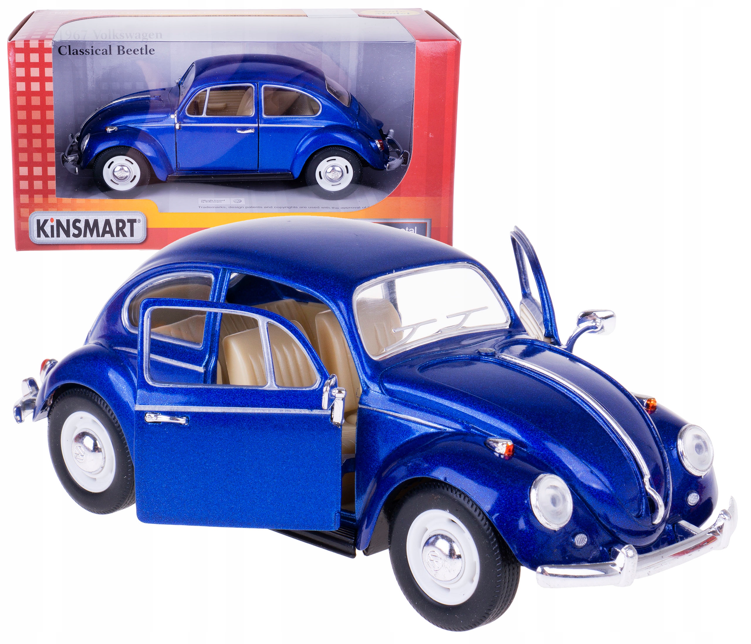 

Vw Garbus Classical Model Kinsmart 1:24 Box Niebie