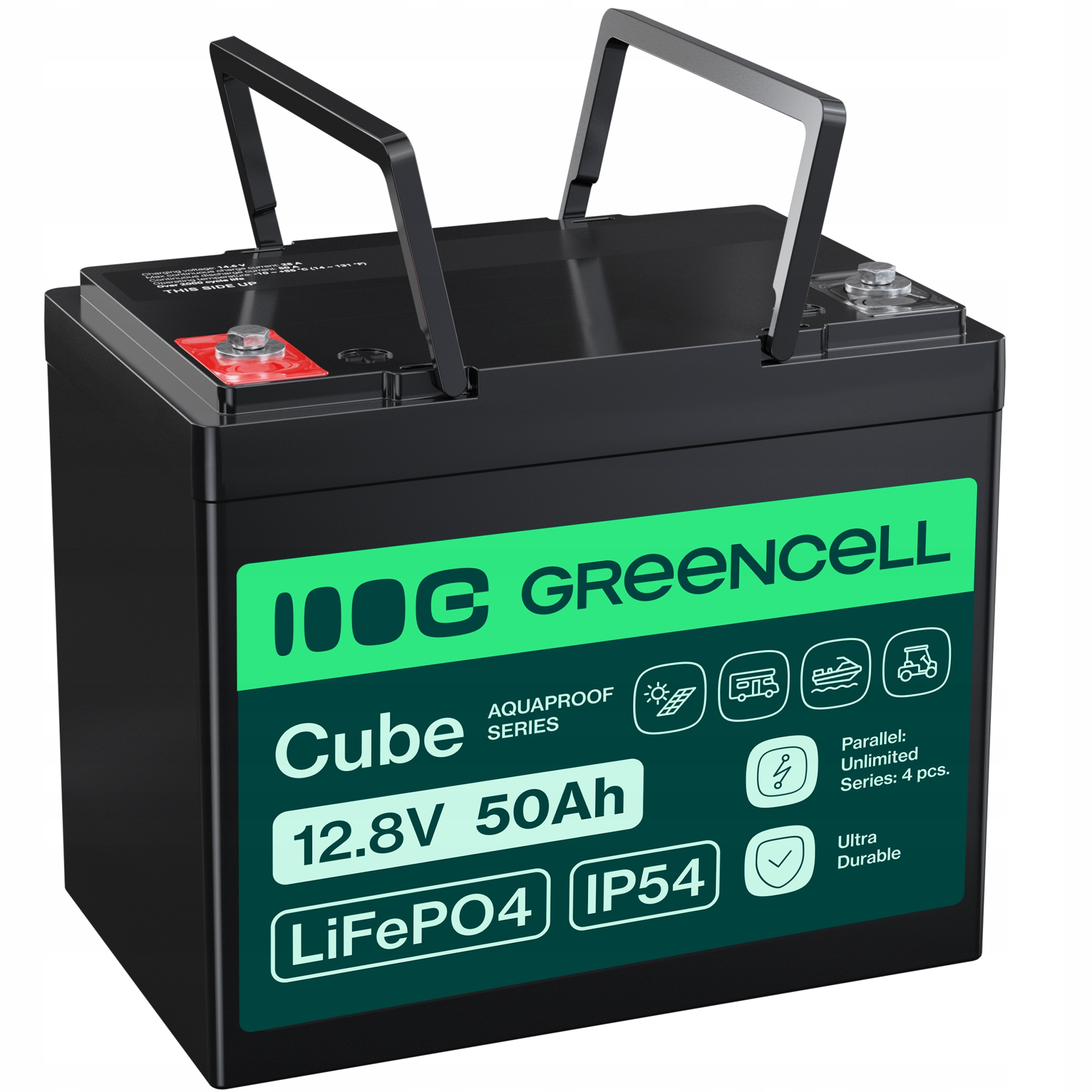 Akumulátor LiFePO4 50Ah 12.8V 12V Bms Green Cell do karavanu Lodný vozík