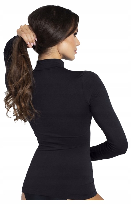 GATTA PÓŁGOLF Z DŁUGIM REKAWEM BEZSZWOWY CZARNY L Linia regular