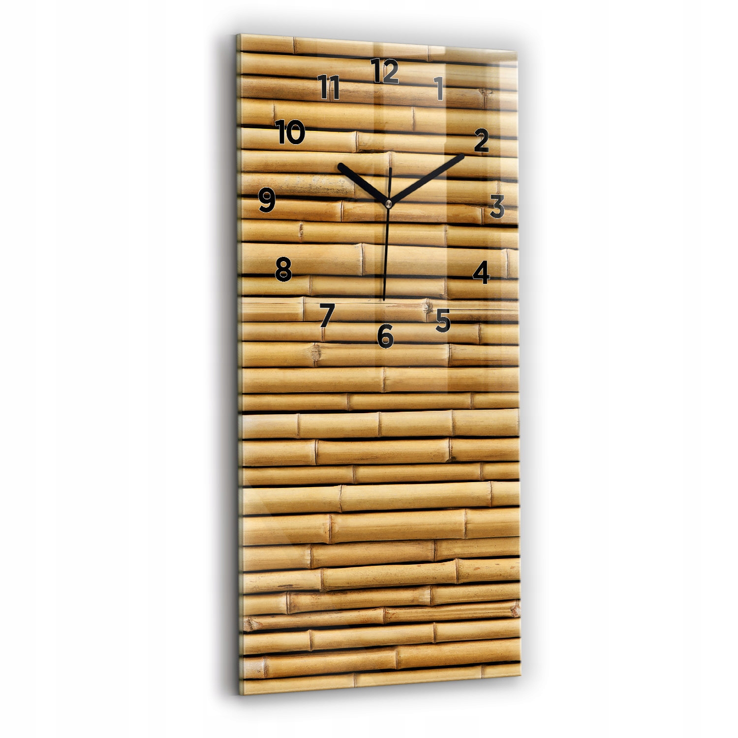 Skleněné vertikální hodiny na zeď ozdobné Klasické bambusové tyčinky 30x60