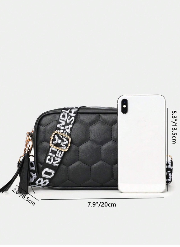 TOREBKA PIKOWANA CZARNA NA PASKU MAŁA EKO SKÓRA SHEIN Marka Shein