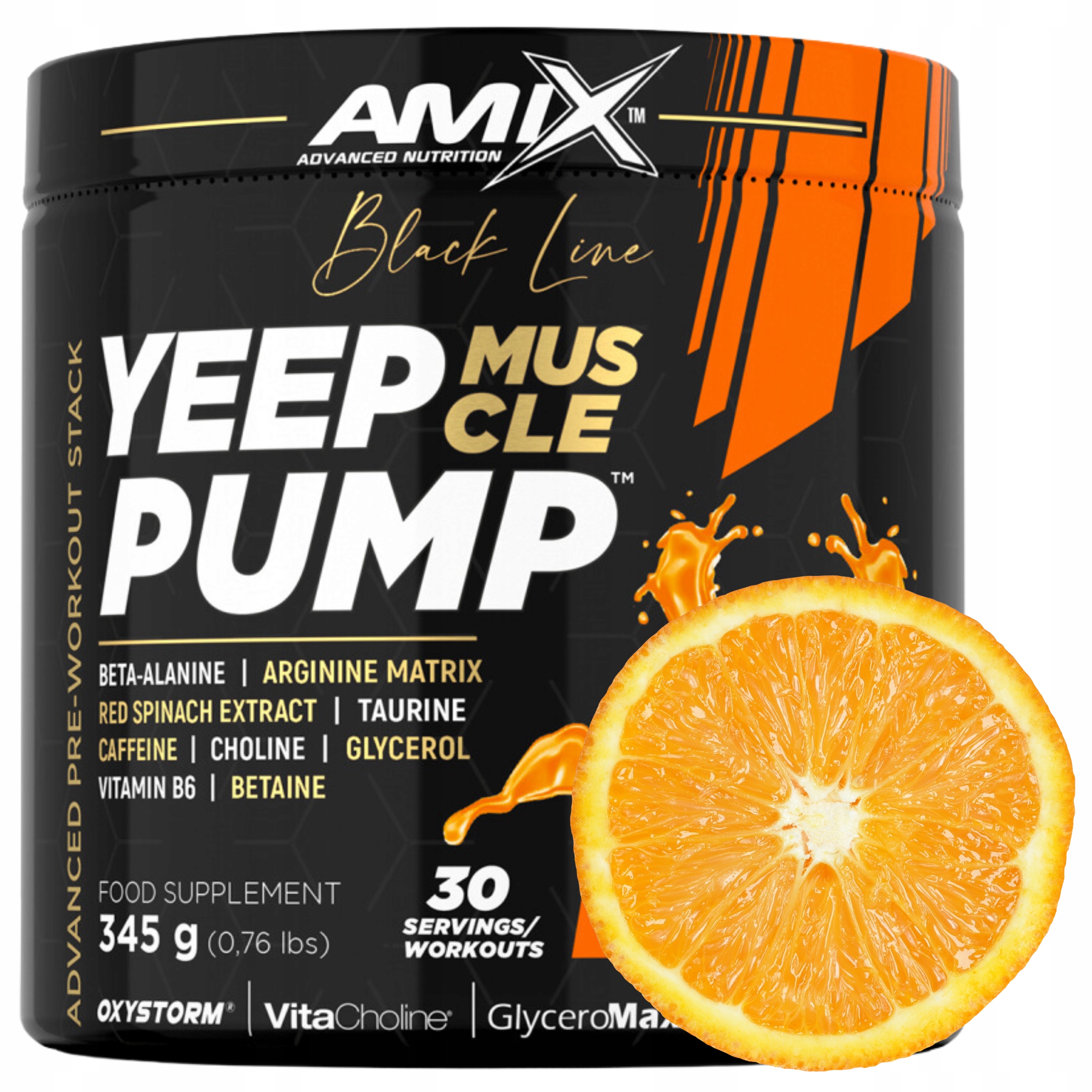 Předtréninkovka S Kofeinem Svalová pumpa Povzbuzení Síla Vytrvalost Síla