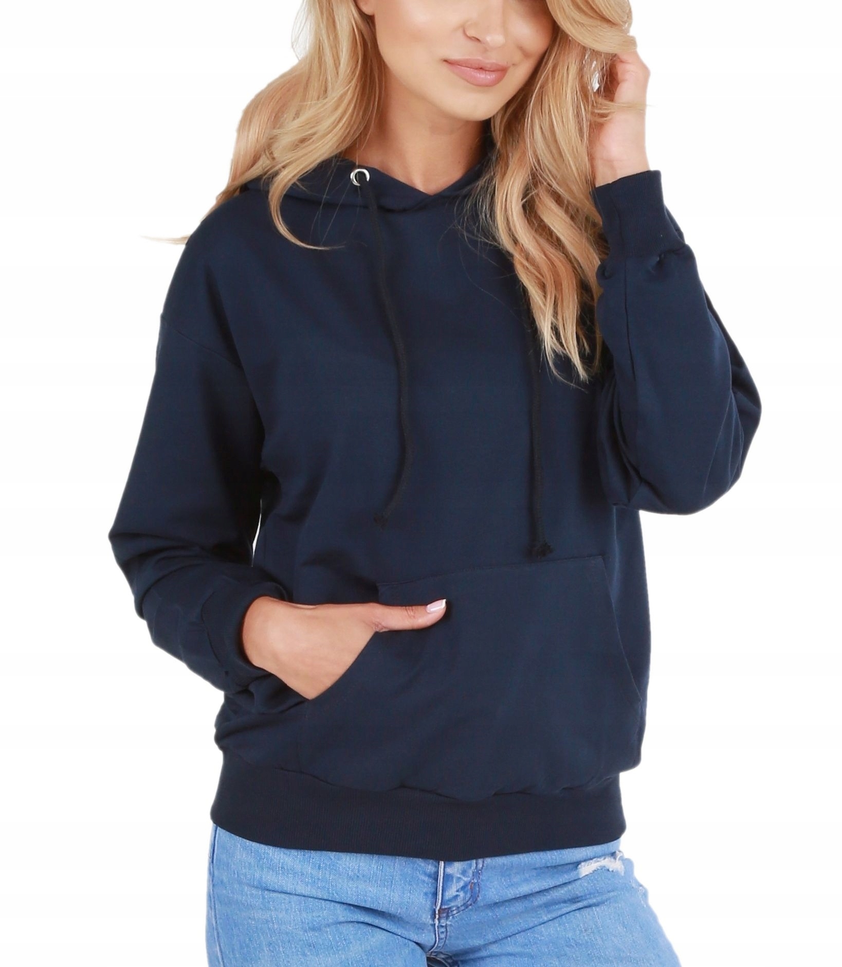 

sportowa Bluza damska kieszenie Granatowy