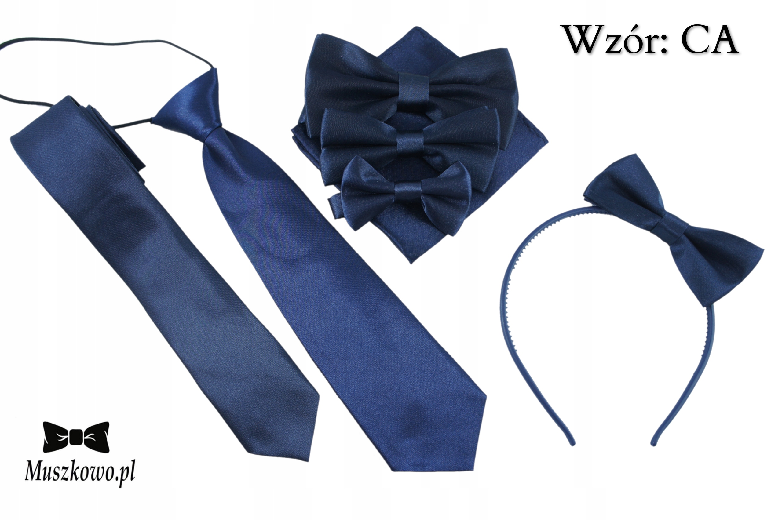 GRANATOWY krawat gładki dziecięcy R.uniwer 1-10l Marka Inna marka