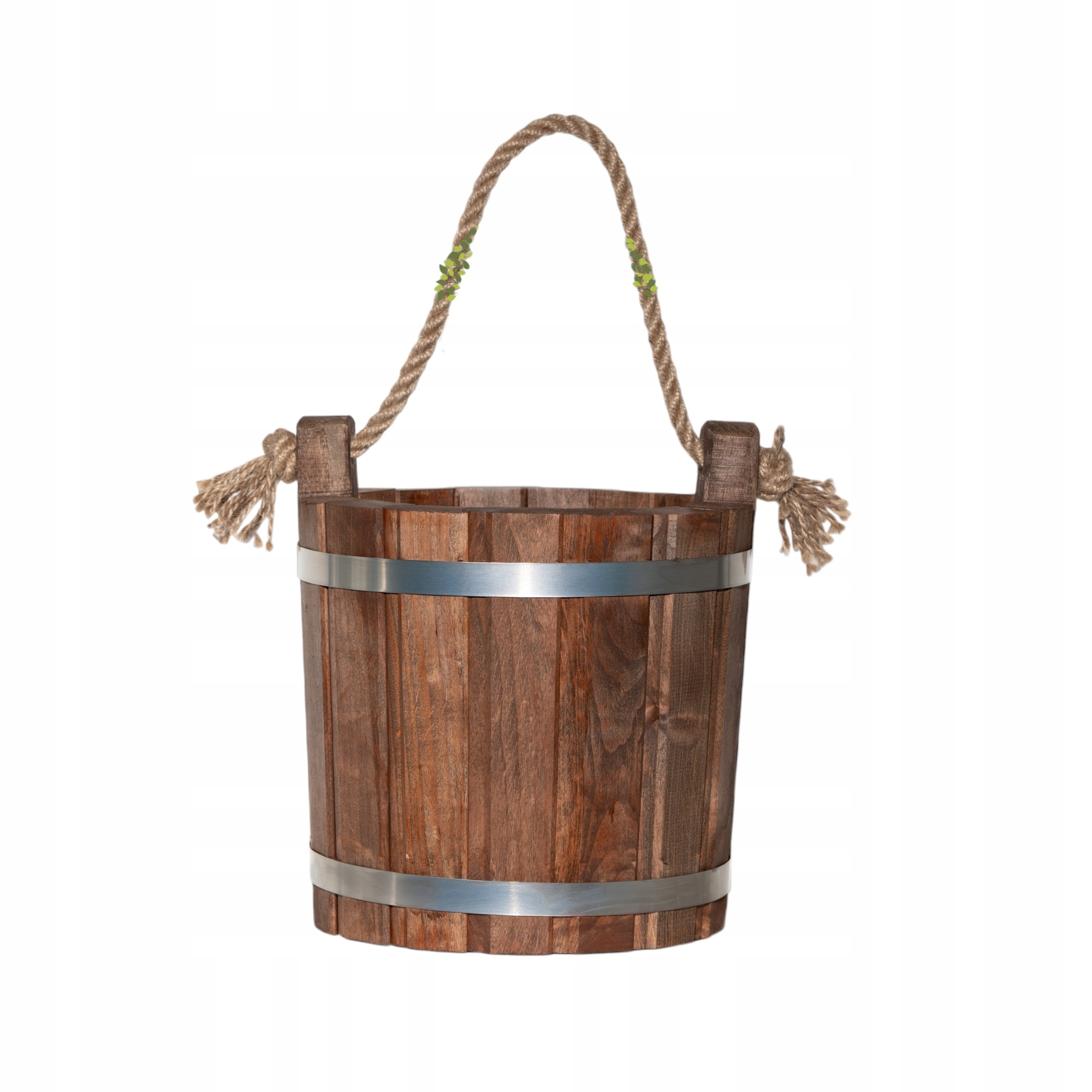 Wiadro wiaderko drewniane 28cm 7,5l Orzech ciemny szczelne bardzo solidne