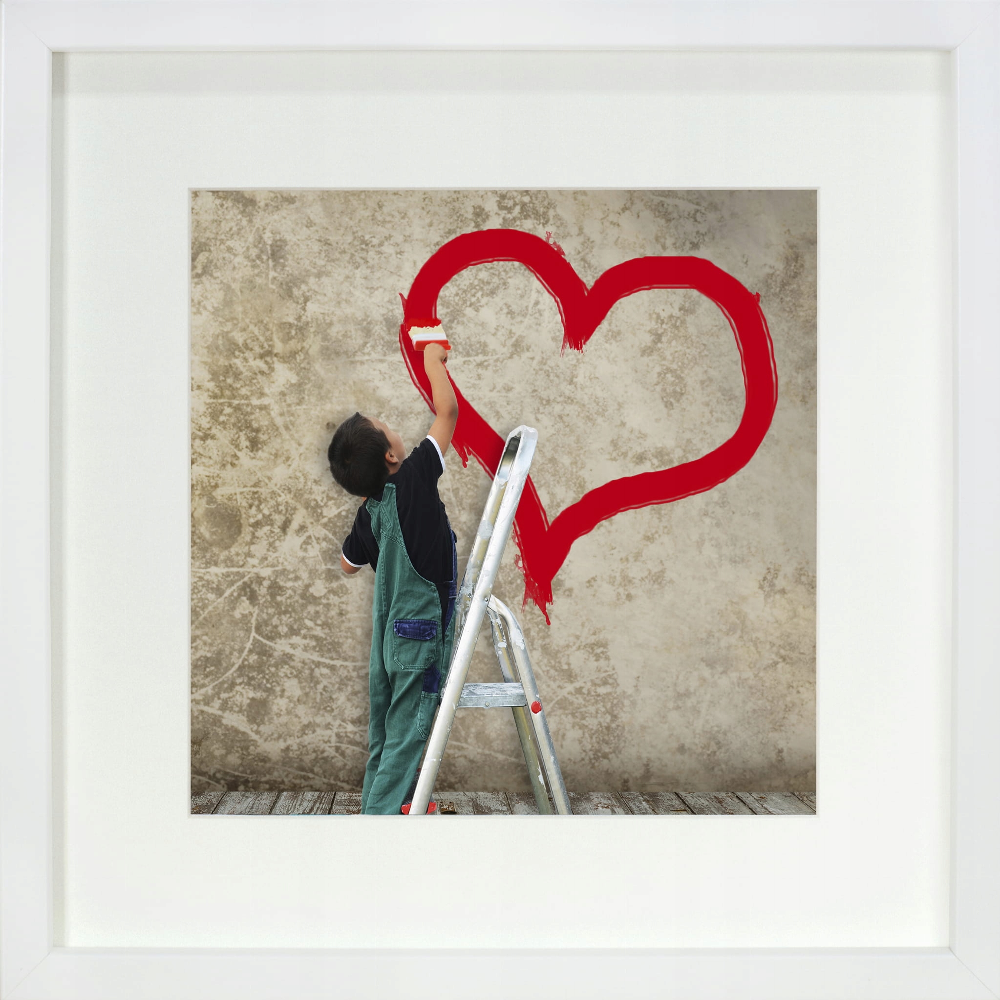 

Ramka na zdjęcie kwadratowa 28x28 cm biała szkło