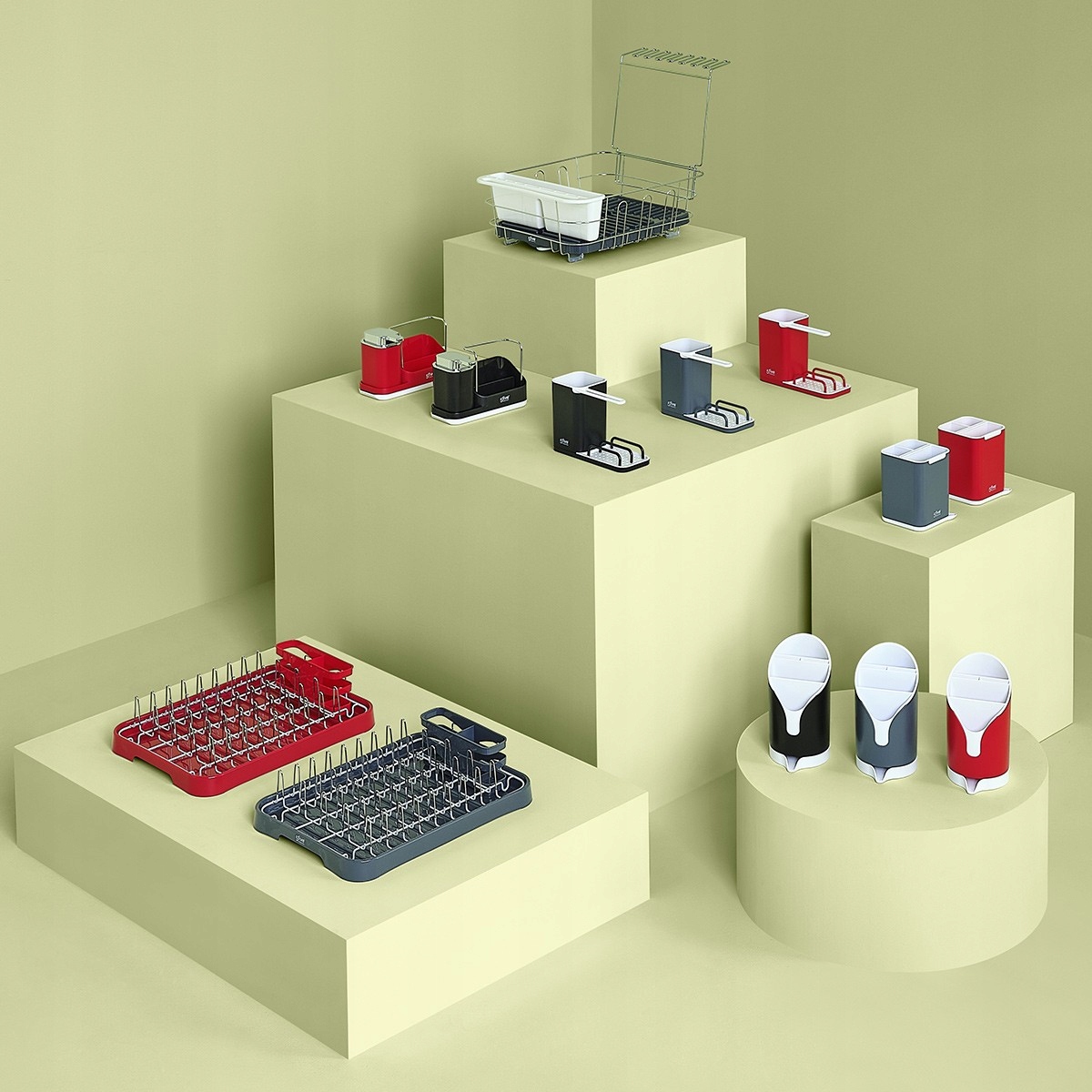 Pojemnik ociekacz na sztućce kuchenny szary zlewu Marka 5five