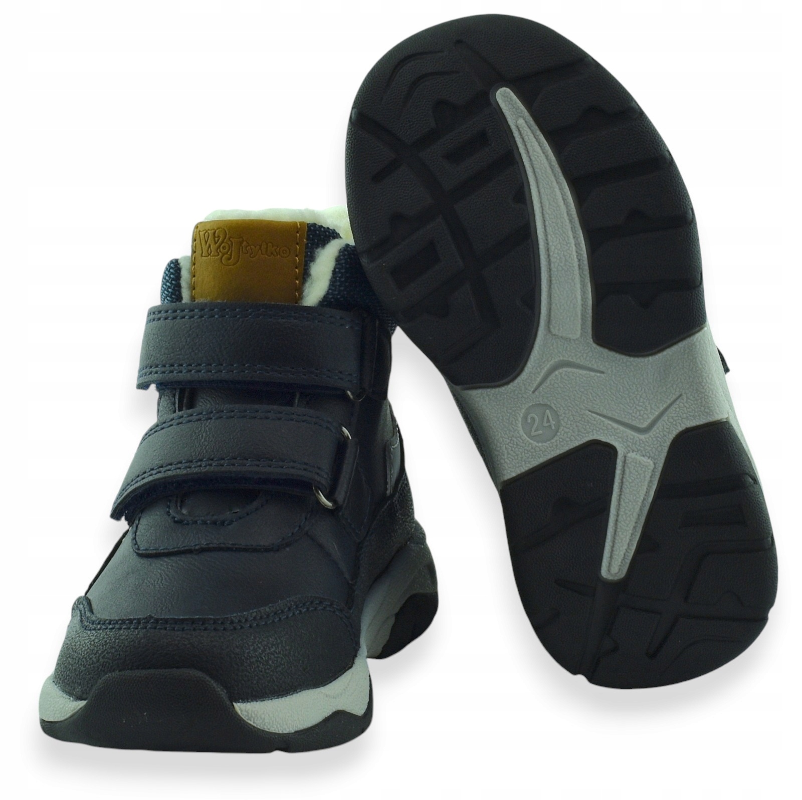 Zimowe buty chłopięce sportowy styl zapięcie boczny zamek rzep Wojtyłko 30