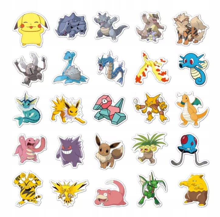 POKEMON MIX NAKLEJKI STICKER BOMB TOP WLEPY 100szt Marka Inna