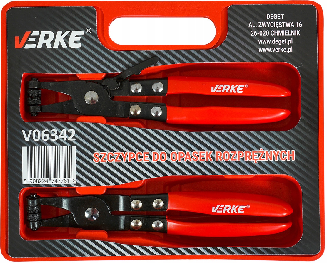 SZCZYPCE DO OPASEK ZACISKOWYCH ROZPRĘŻNYCH VERKE