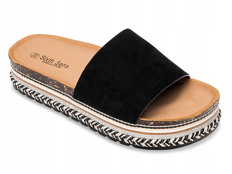 

Zamszowe Klapki Na Grubej Podeszwie Czarne 39