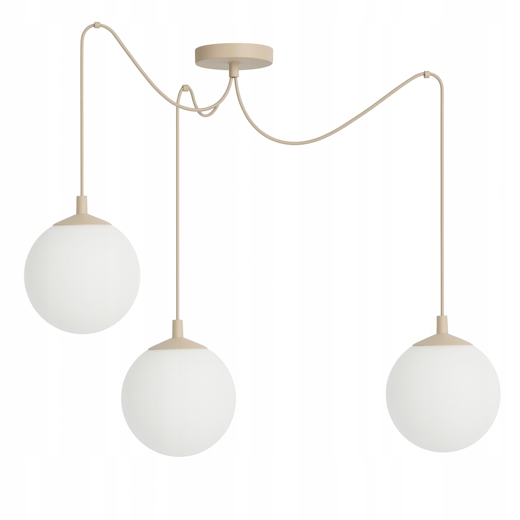 Závěsné Stropní Svítidlo Kašmírová Skleněná Bílé Mléčné Koule 160 MM E27 Led
