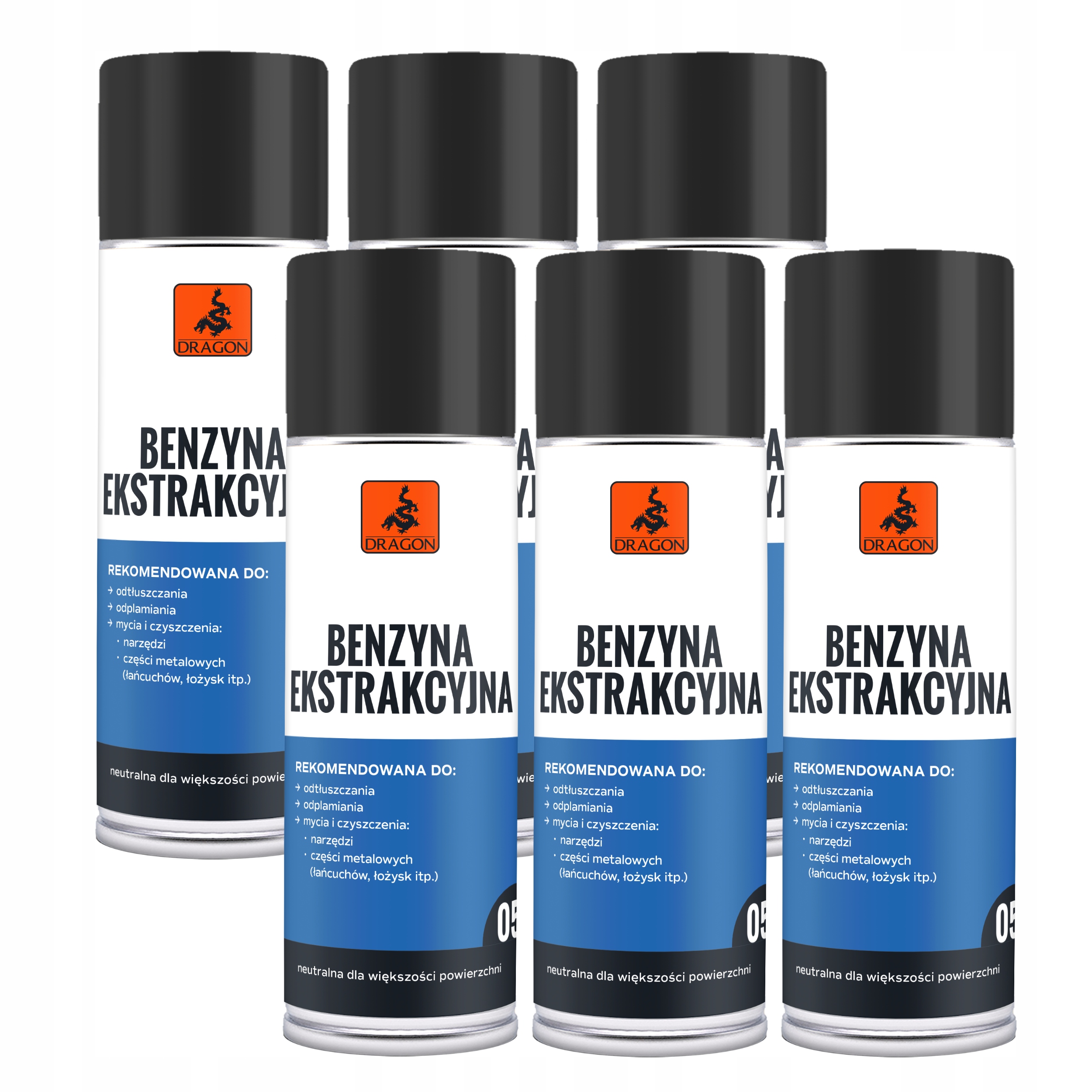 Benzyna Ekstrakcyjna 6x400ml Aerozol w Puszce Odtłuszcza Czyści Odplamia