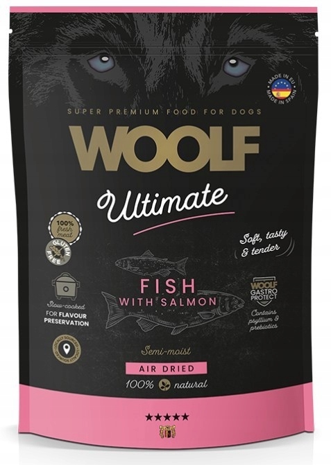 Levně Woolf Polovlhké krmivo pro psy s lososem Ultimate Soft Fish Salmon 1 kg