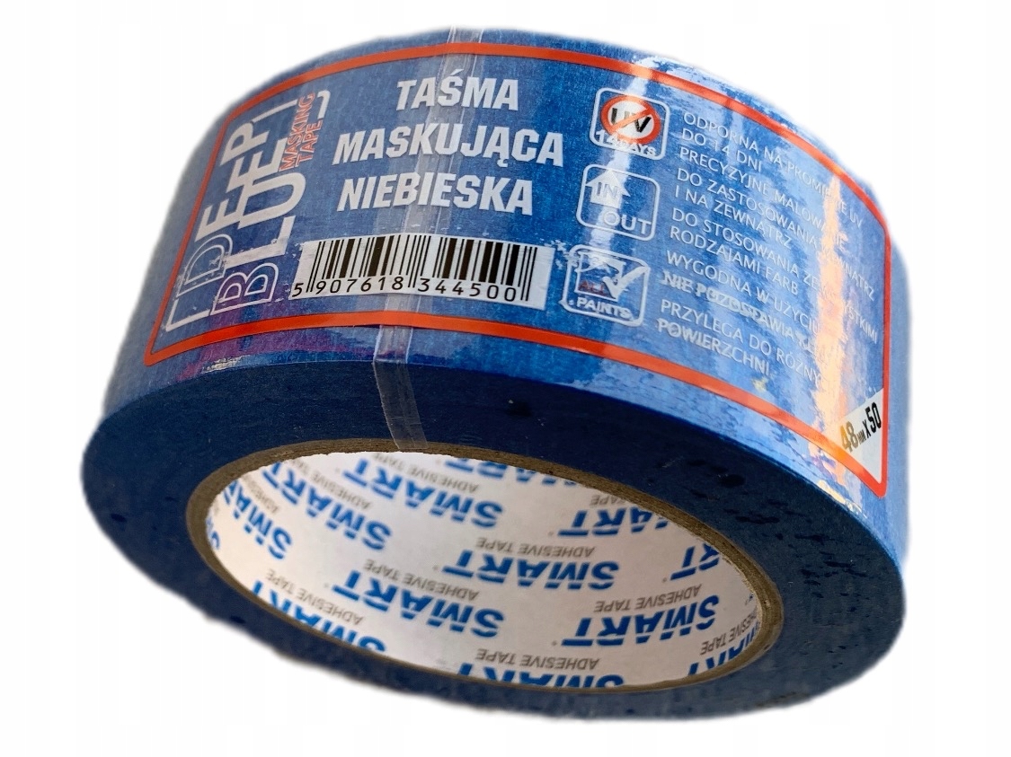 TAŚMA MALARSKA MASKUJĄCA NIEBIESKA 50mm x 50mb