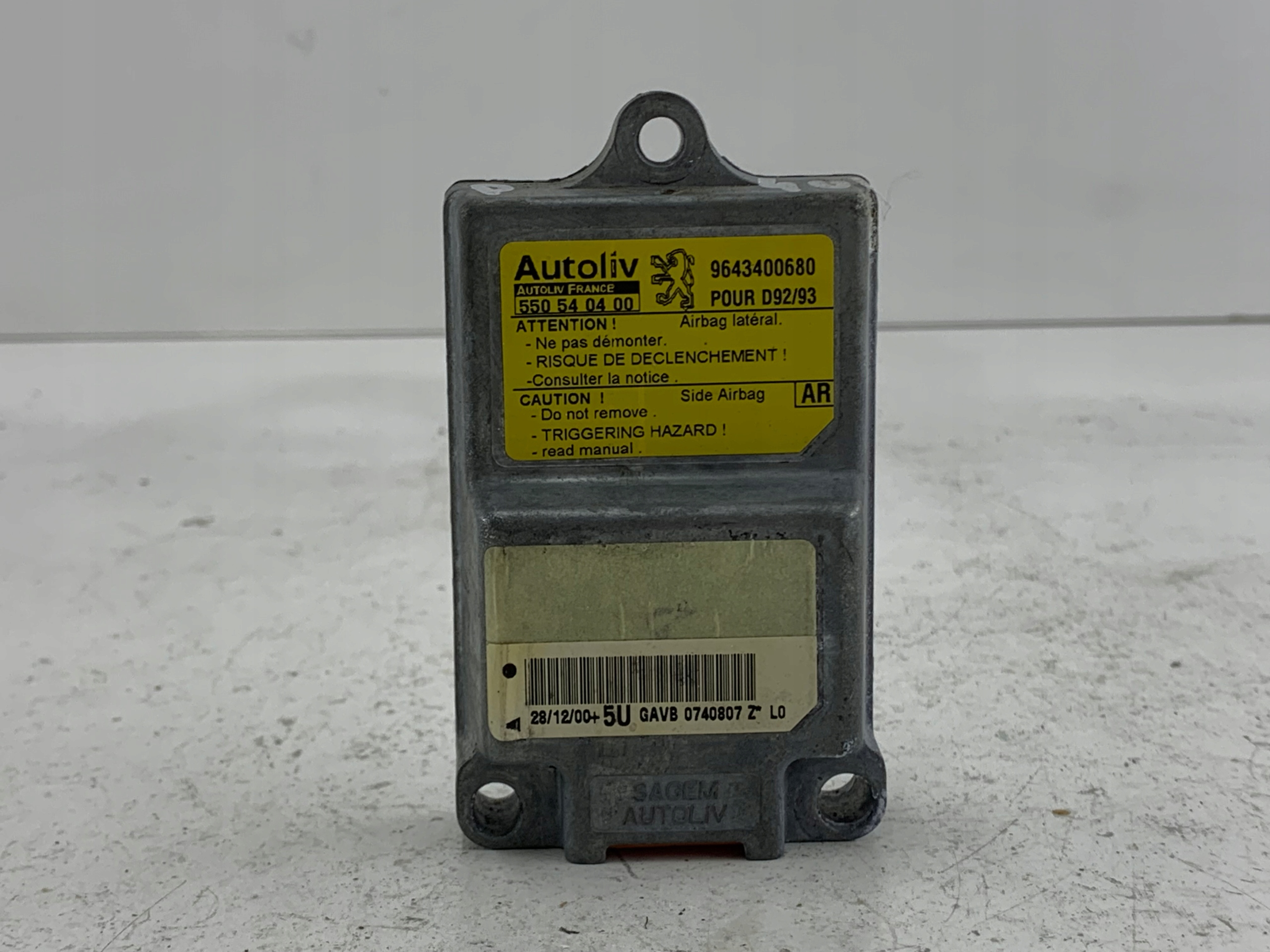 PEUGEOT 406 SENSOR module airbag 9643400680
